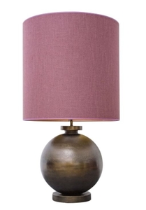 Casa Padrino Luxus Tischleuchte in antik bronze mit altrosafarbenem Lampenschirm 50 x H. 93 cm - Hotel Restaurant M�bel