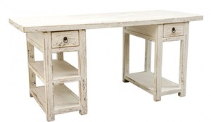 Casa Padrino Landhausstil Schreibtisch Antik Wei� 170 x 70 x H. 80 cm - B�rom�bel im Landhausstil  