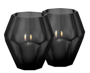 Casa Padrino Teelichthalter Set Schwarz 17 x H. 16 cm - Luxus Qualit�t