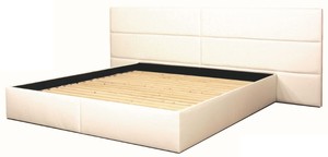 Casa Padrino Echtleder Bett Wei - Luxus Mbel