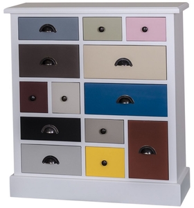 Casa Padrino Landhausstil Kommode Mehrfarbig 90 x 35 x H. 97 cm - Luxus Qualit�t