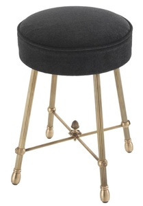 Casa Padrino Luxus Hocker Antik Messing / Schwarz 33,5 x H. 48 cm - Hotel M�bel