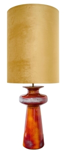 Casa Padrino Luxus Keramik Tischleuchte Orange / Gold 45 x H. 117 cm - Luxus Qualit�t