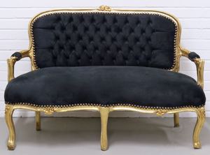 Casa Padrino Barock Kinder Sitzbank Schwarz / Gold 90 x 38 x H. 67 cm - Antik Stil Kindermbel