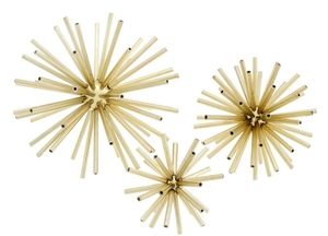 Casa Padrino Luxus Designer Deko 3er Set Messing - Wohnzimmer Dekoration