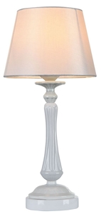 Casa Padrino Barockstil Tischleuchte Hochglanzwei�  23 x H. 48 cm - Jugendstil M�bel