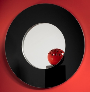 Casa Padrino Luxus Wandspiegel Schwarz  110 cm - Luxus M�bel