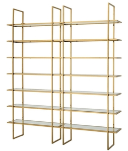 Casa Padrino Luxus Regalschrank Gold 220 x 40 x H. 253 cm - Luxus Qualit�t