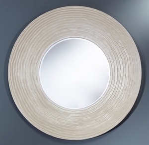 Casa Padrino Wohnzimmer Wandspiegel Perlwei�  109 cm - Luxus Wohnzimmer Accessoires