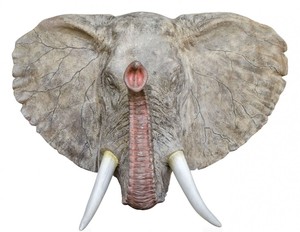 Casa Padrino Deko Wandfigur Elefant Grau 215 x 67 x H. 170 cm - Luxus Wanddekoration