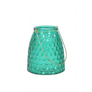 Casa Padrino Glas Teelicht Halter 13x15 cm - Dunkelgrn/Gold - Teelichter Kerzenhalter