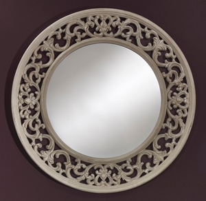 Casa Padrino Barock Spiegel Greige  100 cm - Antik Stil Wandspiegel