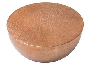 Casa Padrino Luxus Couchtisch kupfer 68 cm Aluminium - Wohnzimmer Salon Tisch - Unikat