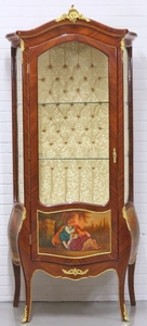 Casa Padrino Barock Vitrinenschrank Mahagonibraun / Gold 72 x 45 x H. 184 cm - Barockstil Wohnzimmer Vitrine