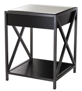 Casa Padrino Nachttisch Bronze / Schwarz 47 x 46 x H. 61 cm - Luxus Beistelltisch