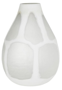Casa Padrino Deko Glas Vase Wei  24 x H. 33 cm - Luxus Dekoration