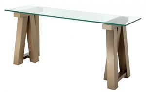 Casa Padrino Luxus Konsole Messing 90 x 25 x H. 90 cm - Wohnzimmerm�bel