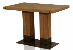 Casa Padrino Luxus Teakholz Esstisch Braun / Schwarz 110 x 70 x H. 77 cm - Esszimmerm�bel