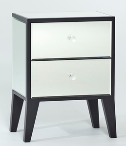 Casa Padrino Luxus Nachttisch mit 2 Schubladen Schwarz - Luxus Schlafzimmerm�bel