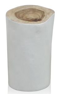 Casa Padrino Wohnzimmer Hocker / Beistelltisch Wei�  27 x H. 45 cm - Luxus M�bel