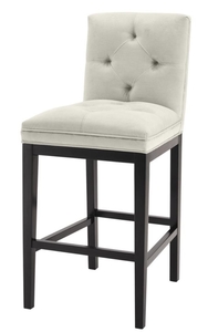 Casa Padrino Luxus Barstuhl Hellgrau / Schwarz 51 x 63 x H. 110 cm - Hotel Restaurant Club M�bel