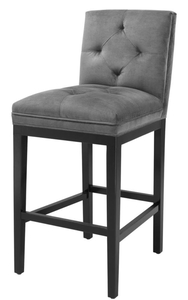 Casa Padrino Luxus Barstuhl Dunkelgrau / Schwarz 51 x 63 x H. 110 cm - Hotel Restaurant Club M�bel