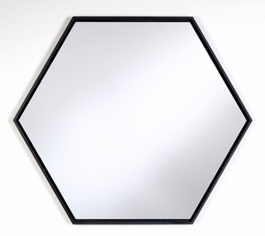 Casa Padrino Luxus Spiegel mit schwarzem Holzrahmen 52 x H. 45 cm - Wohnzimmer Wandspiegel