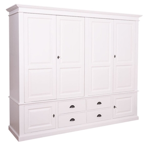 Casa Padrino Landhausstil Kleiderschrank Wei� 232 x 59 x H. 197 cm - Schlafzimmerm�bel im Landhausstil 