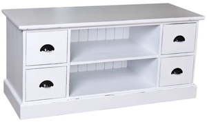 Casa Padrino Landhausstil Sideboard Antik Stil Wei 129 x 50 x H. 60 cm - Landhausstil Fernsehschrank