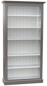 Casa Padrino Landhausstil B�cherschrank Grau / Wei� 109 x 39 x H. 210 cm - Wohnzimmerm�bel im Landhausstil
