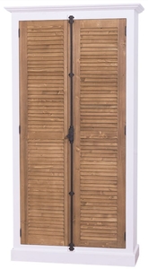 Casa Padrino Landhausstil Kleiderschrank Wei� / Braun 109 x 39 x H. 210 cm - Landhausstil Schlafzimmerm�bel 