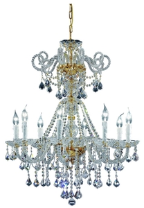 Casa Padrino Barockstil Kristall Kronleuchter Messing / Gold  74 cm x H. 85 cm - Edel & Prunkvoll