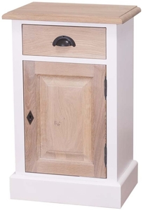 Casa Padrino Landhausstil Schlafzimmer Kommode Wei� / Naturfarben 47 x 32 x H. 75 cm - Landhausstil Schlafzimmerm�bel