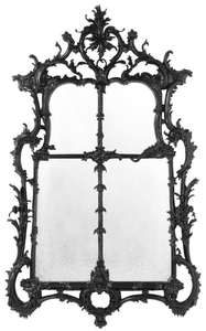 Casa Padrino Luxus Barockstil Wohnzimmer Wandspiegel Schwarz 102 x H. 174 cm - Limited Edition