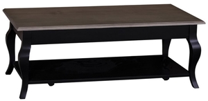 Casa Padrino Landhausstil Couchtisch Schwarz / Dunkelbraun 120 x 60 x H. 45 cm - Landhausstil Wohnzimmerm�bel