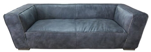 Casa Padrino Luxus Sofa Titan Grau 228 x 112 x H. 67 cm - Echtleder Wohnzimmer M�bel