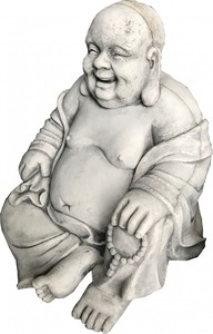 Casa Padrino Luxus Deko Skulptur Buddha Hellgrau 65 x 55 x H. 60 cm - Limited Edition