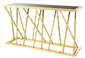 Casa Padrino Luxus Konsole Gold / Schwarz 139,5 x 40 x H. 78 cm - Luxus Mbel