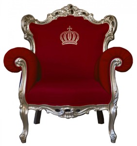 Pomps by Casa Padrino Luxus Barock Sessel Rot / Gold - Pompser Barock Sessel designed by Harald Glckler