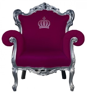 Pomps by Casa Padrino Luxus Barock Sessel Pink / Silber - Pompser Barock Sessel designed by Harald Glckler