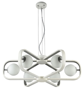 Casa Padrino Luxus H�ngeleuchte Wei� / Silber  65 x H. 20 cm - Luxus Kollektion