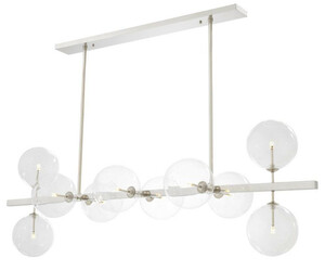 Casa Padrino Luxus LED Kronleuchter Silber 160 x 52 x H. 53 cm - Hotel Restaurant M�bel