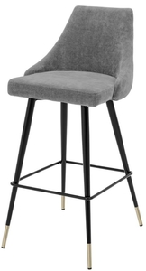 Casa Padrino Luxus Barstuhl Grau / Schwarz 47 x 52 x H. 101 cm - Luxus Barm�bel