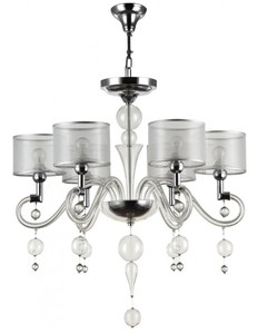 Casa Padrino Barockstil Kronleuchter 6-Flammig Silber  71 x H. 68 cm - Barock L�ster