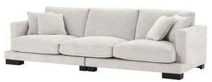 Casa Padrino Luxus Wohnzimmer Sofa Sandfarben / Schwarz 284 x 110 x H. 85 cm - Luxus Kollektion