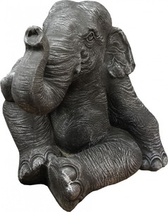 Casa Padrino Luxus Skulptur Elefant Dunkelgrau 55 x 53 x H. 53 cm - Limited Edition
