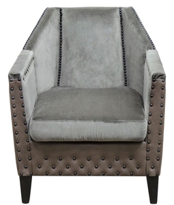 Casa Padrino Luxus Sessel Grau / Braun / Schwarz 61 x 71 x H. 69 cm - Hotel & Restaurant M�bel