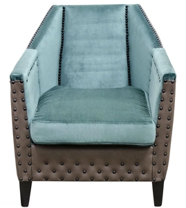 Casa Padrino Luxus Sessel Trkis / Braun / Schwarz 61 x 71 x H. 69 cm - Hotel & Restaurant Mbel