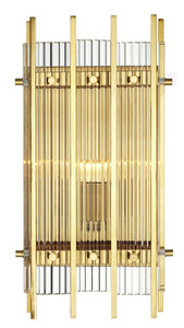 Casa Padrino Luxus Wandleuchte Gold 23 x 12 x H. 42 cm - Hotel Restaurant Wandlampe