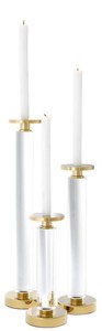Casa Padrino Luxus Kerzenhalter / Kerzenst�nder 3er Set Gold - Luxus Kristallglas Accessoires